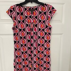 Chadwicks Vibrant Pink and Orange Midi Dress